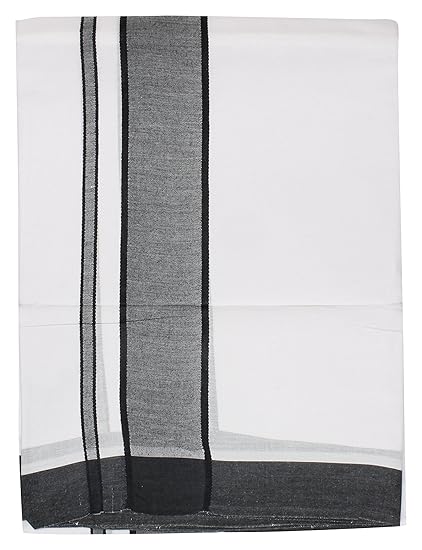 Men's Cotton Dhoti (White, 4 meters)