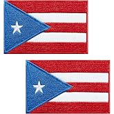 JBSJBS Puerto Rico Flag Embroidered Patches Puerto Rican Flags Patch Puerto Rico Military Tactical Patch Team Logo Decorations(2Pack)