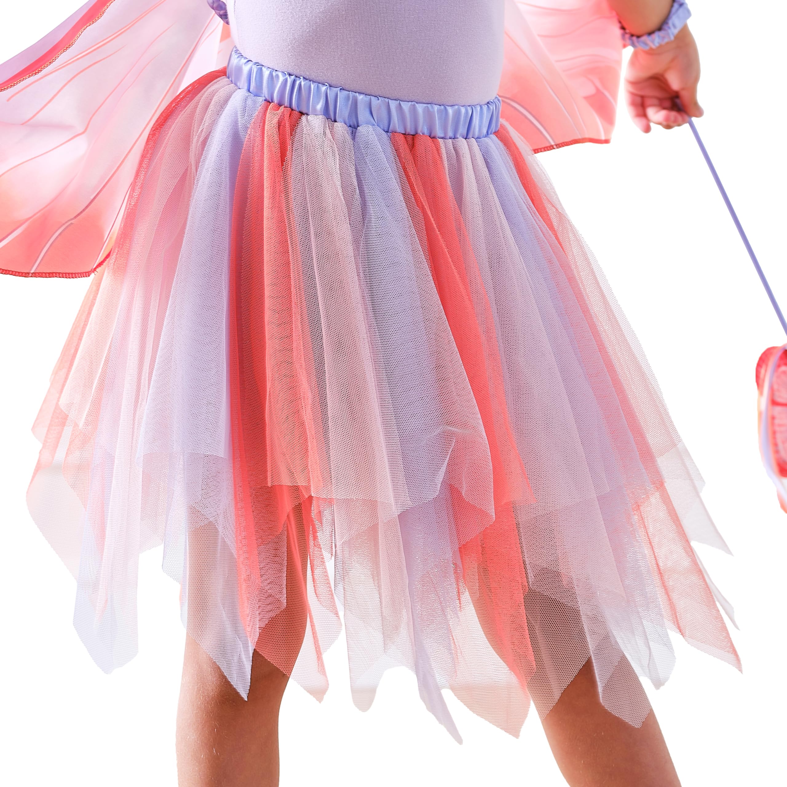 Ginger Ray Girls Butterfly Tutu with Red, Pink & Lilac Tulle for Birthdays & Costume Parties Age: 5-7 Years