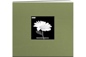 PIONEER PHOTO ALBUMS Pioneer 8 Inch by 8 Inch Postbound Fabric Frame Cover Memory Book, Sage Green