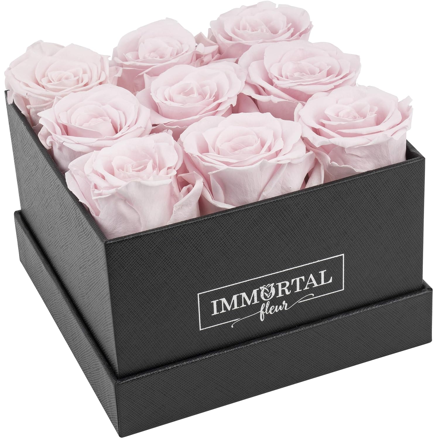 Amazon Com Immortal Fleur Preserved Roses Fresh Real Flowers Arranged In Elegant Square Box Last Over A Year Handmade Gifts For Her Valentine S Day Mother S Day Anniversary Birthday