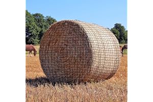 Dayimado Large Round Bale Hay Net, 5x5 Ft Sturdy Hay Net Slow Feed for Horses, Fits Round Bales 4x4-5x5 or Square Bales 3x3x8-4x4x8 with 1.5" Holes