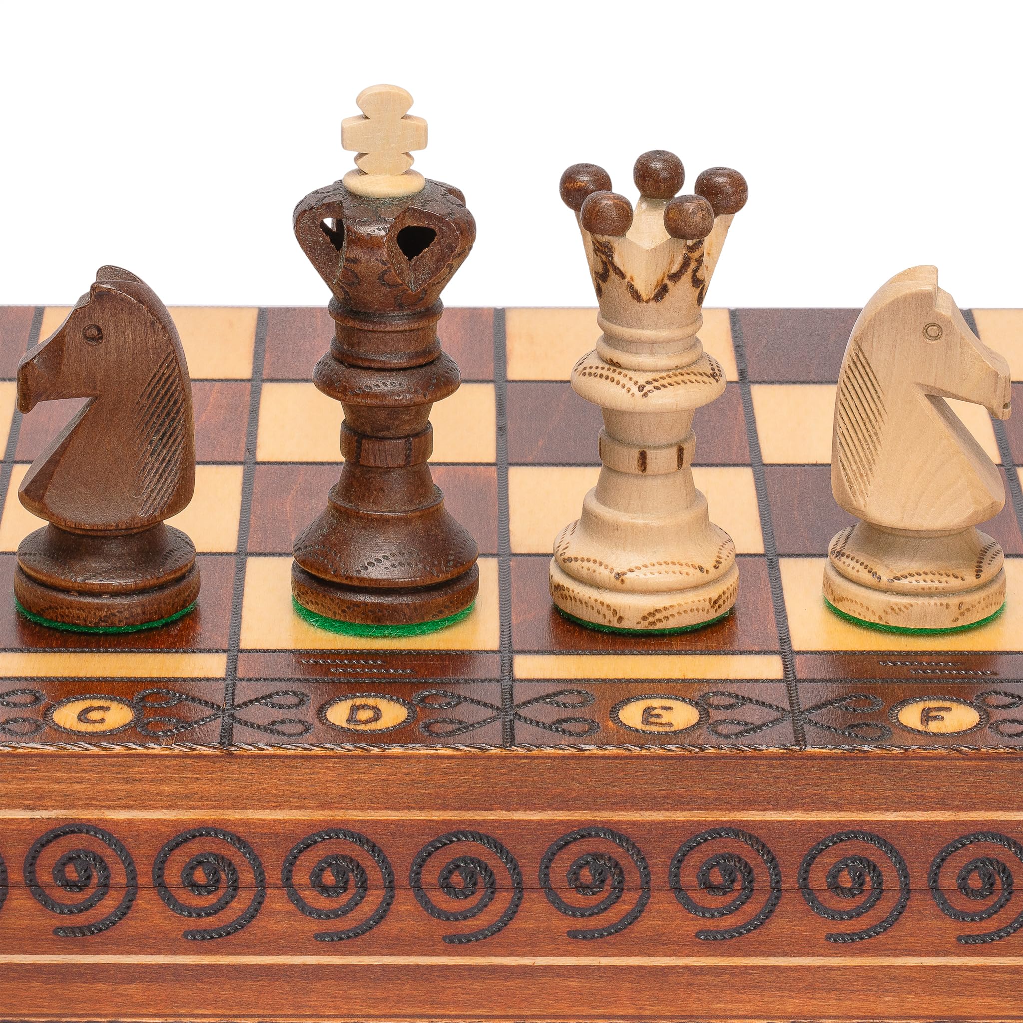 Photo 1 of Husaria European International Wooden Chess Game Set, Ambassador - 21.7 Inches - Large-Size Chess Set with Handcrafted Chessmen and Felted Folding Board
