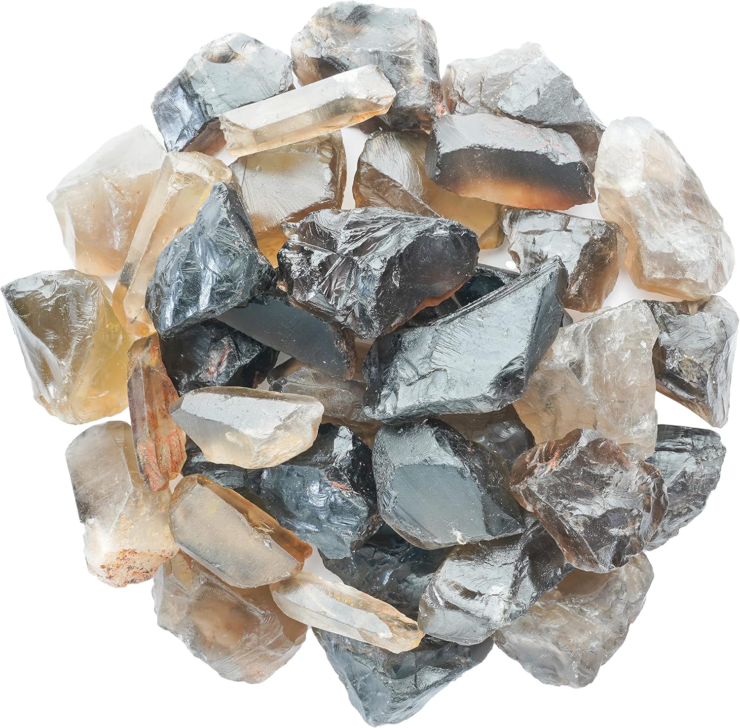 Indoor Fountains & Accessories - Crocon 1LB Smoky Quartz Rough Bulk Natural Stone Raw Gemstone Tumbling Cabbing Polishing Gem Mining Chakra Balancing Reiki and Crystal Healing Good Luck Home Office Décor