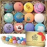 LifeAround2Angels Bath Bombs Gift Set 12 USA made Fizzies, Shea & Coco Butter Dry Skin Moisturize, Perfect for Bubble Spa Bat