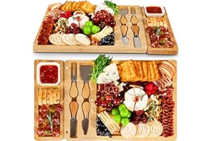 Charcuterie Board Set, Easoger Bamboo Cheese Board, 2023 Charcuterie Board and Knife Set - 𝐂𝐡𝐫𝐢𝐬𝐭𝐦𝐚𝐬 𝐆𝐢𝐟𝐭𝐬, 𝐇𝐨𝐮𝐬𝐞 𝐖𝐚𝐫𝐦𝐢𝐧𝐠, 𝐖𝐞𝐝𝐝𝐢𝐧𝐠, 𝐁𝐢𝐫𝐭𝐡𝐝𝐚𝐲 𝐏𝐚𝐫𝐭𝐲