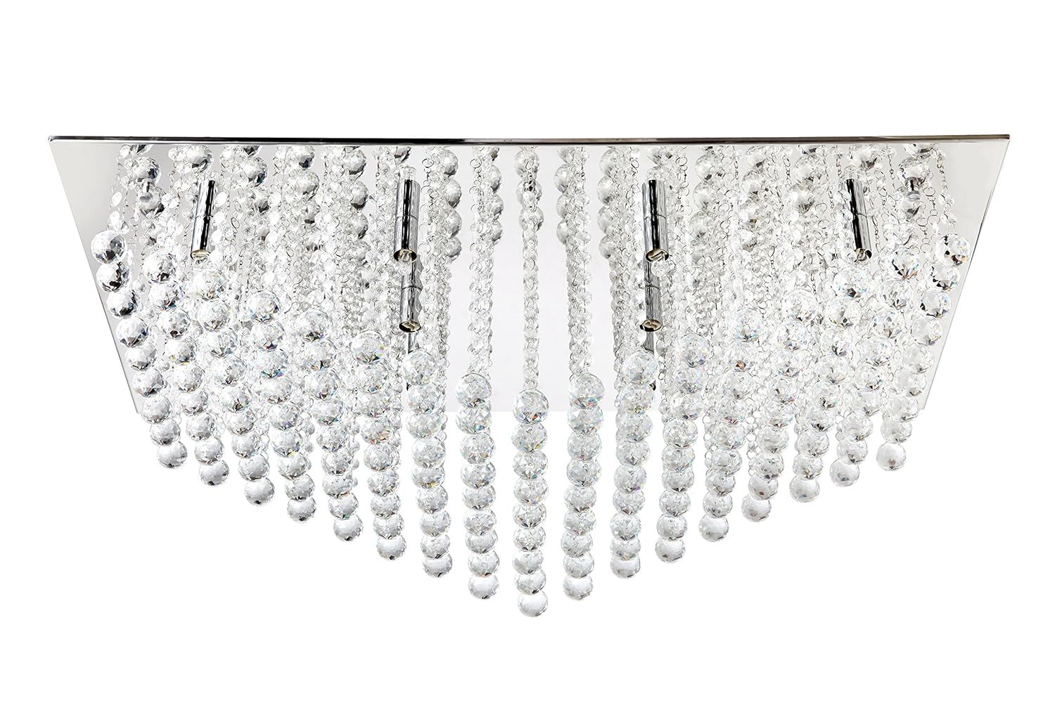 Galaxy Large Rectangular Flush Ceiling Light Chrome Litecraft