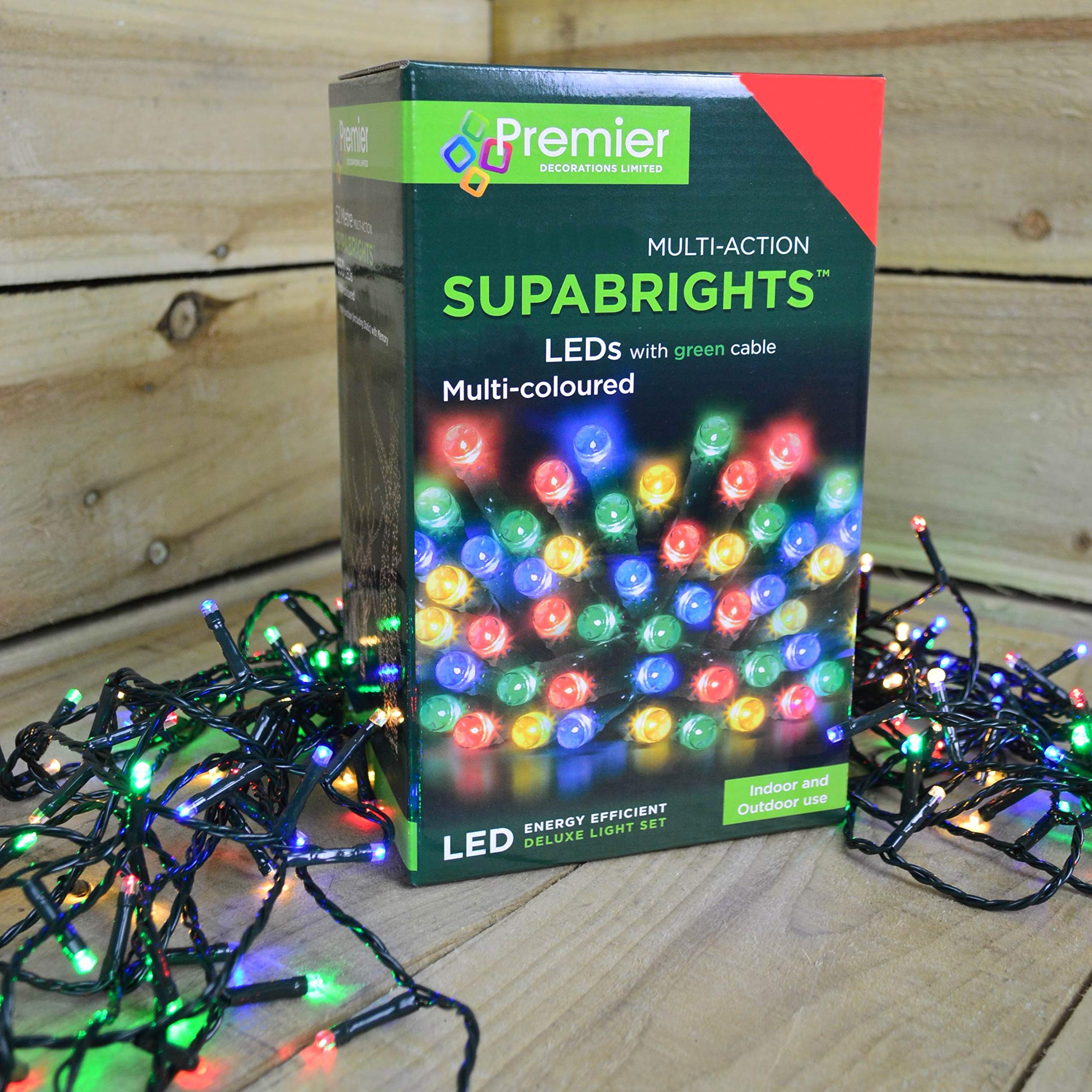 Premier 380 Supabrights LED Christmas Multi-action Lights - Multi colour