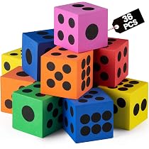 Lot De 2 Dés En Mousse EVA Avec Coins Arrondis – Points Noirs Nets, Légers, Pour Jeux En Classe Ou En Famille