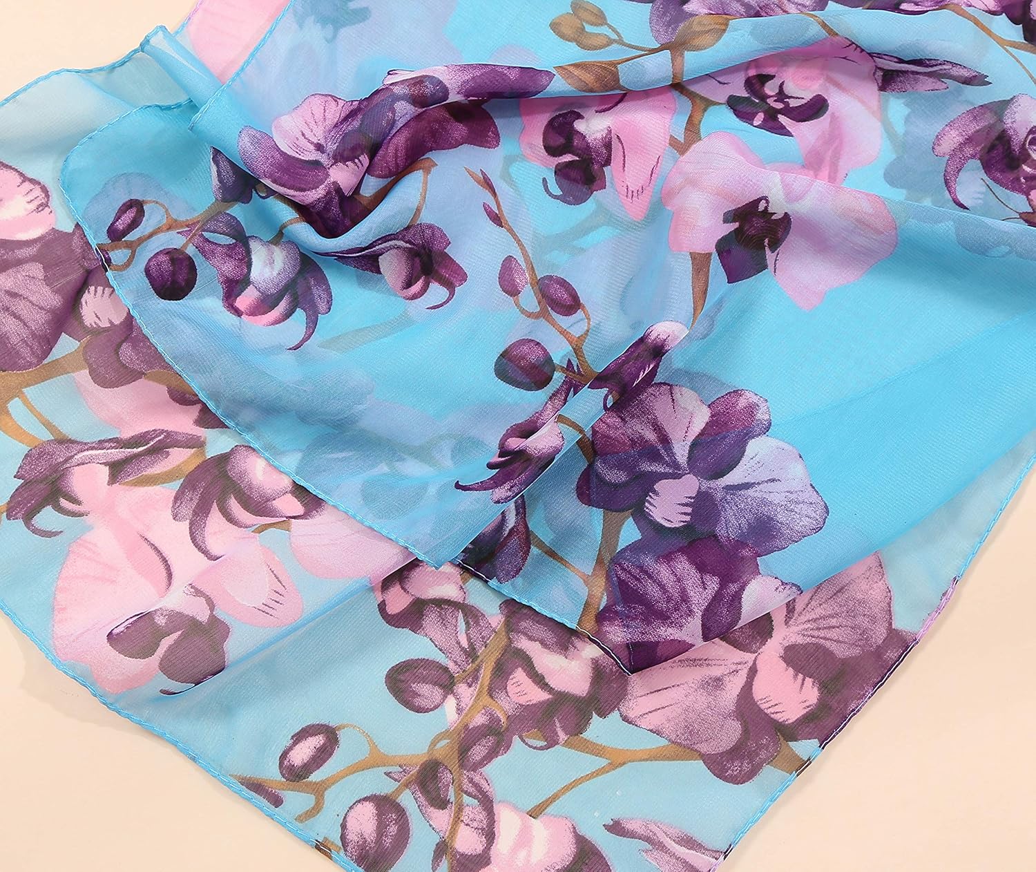 Women's Chiffon Scarf Lightweight Fashion Sheer Scarfs Shawl Wrap Scarves, 6&b, 16050CM at  Women’s Clothing store