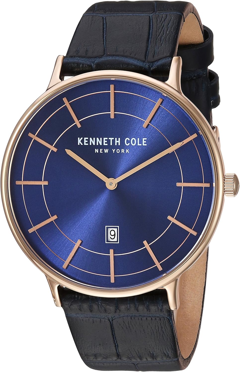 Cole New York Men's Analog Quartz Watch with Leather Strap