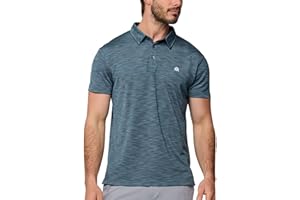 INTO THE AM Performance Dri Fit Polo Shirts for Men S-4XL - Quick Dry Moisture Wicking Athletic Sport Collar Work Shirts