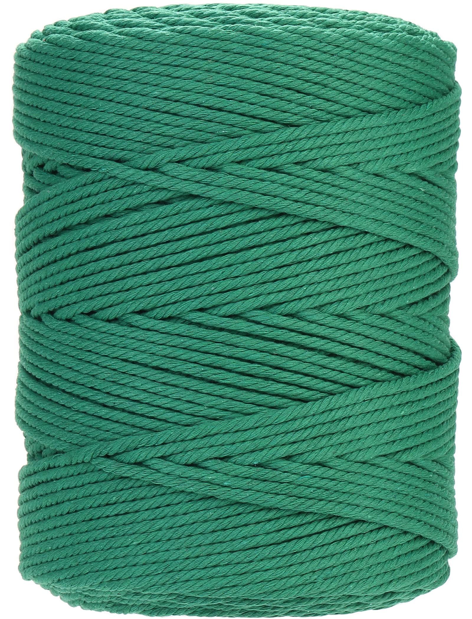 GOHOF Premium Cotton Macrame Rope, 4mm x 300m, 4 Strand Twisted, Soft, Durable, Eco-friendly, Dark Green