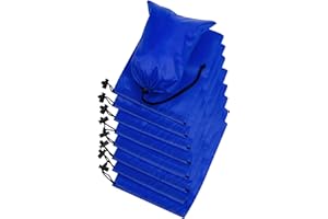 PALTERWEAR Drawstring Bag - Nylon Cinch and Ditty Stuff Pouch with Toggle (6 x 8-12 pack, Blue)