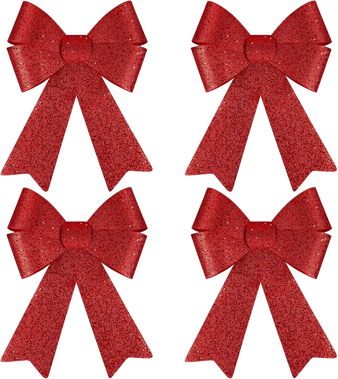 Bows & Ribbons - MCEAST 4 Pack Red Christmas Wreath Bow Christmas Tree Decorations and Ornaments Bow Xmas Bows for Indoor and Outdoor Decoration, 12 x 18 Inches