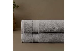 FABDREAMS 100% Organic Cotton Bath Sheet Set of 2 | Oversized Bath Towels | Ultra Soft Bath Sheet | Spa Hotel Premium Bath Towels | GOTS Certified | 700 GSM | Gray Bath Sheet Set- 36 x 70 in|Dark Gray