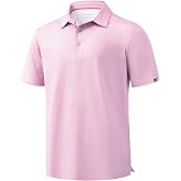 Men's Golf Shirts Dry Fit Micro Print Short Sleeve Polo | Breathable, Moisture Wicking, Lightweight, Wrinkle-Free, Soft, Sun