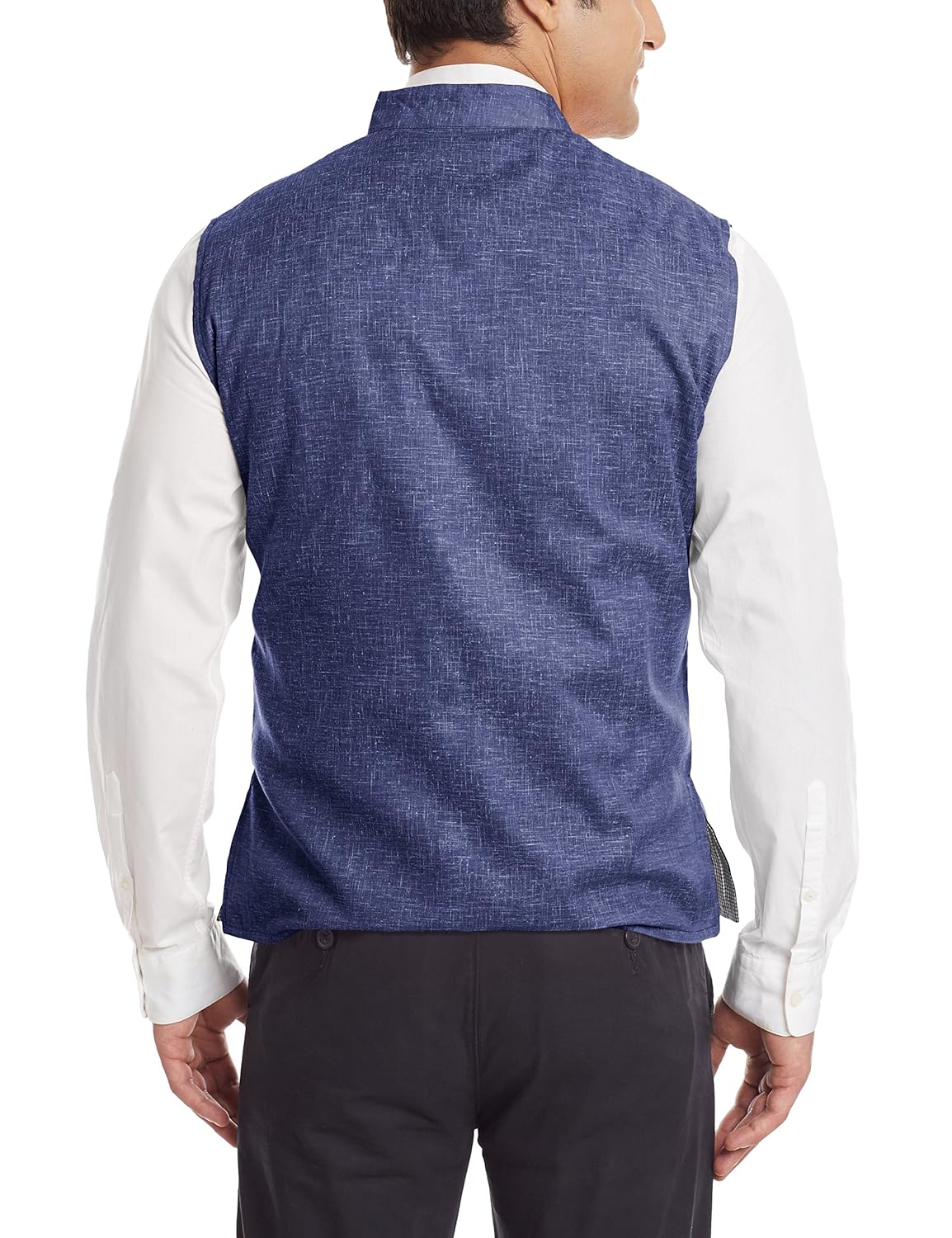 sobre estilo men's banded collar linen jacket