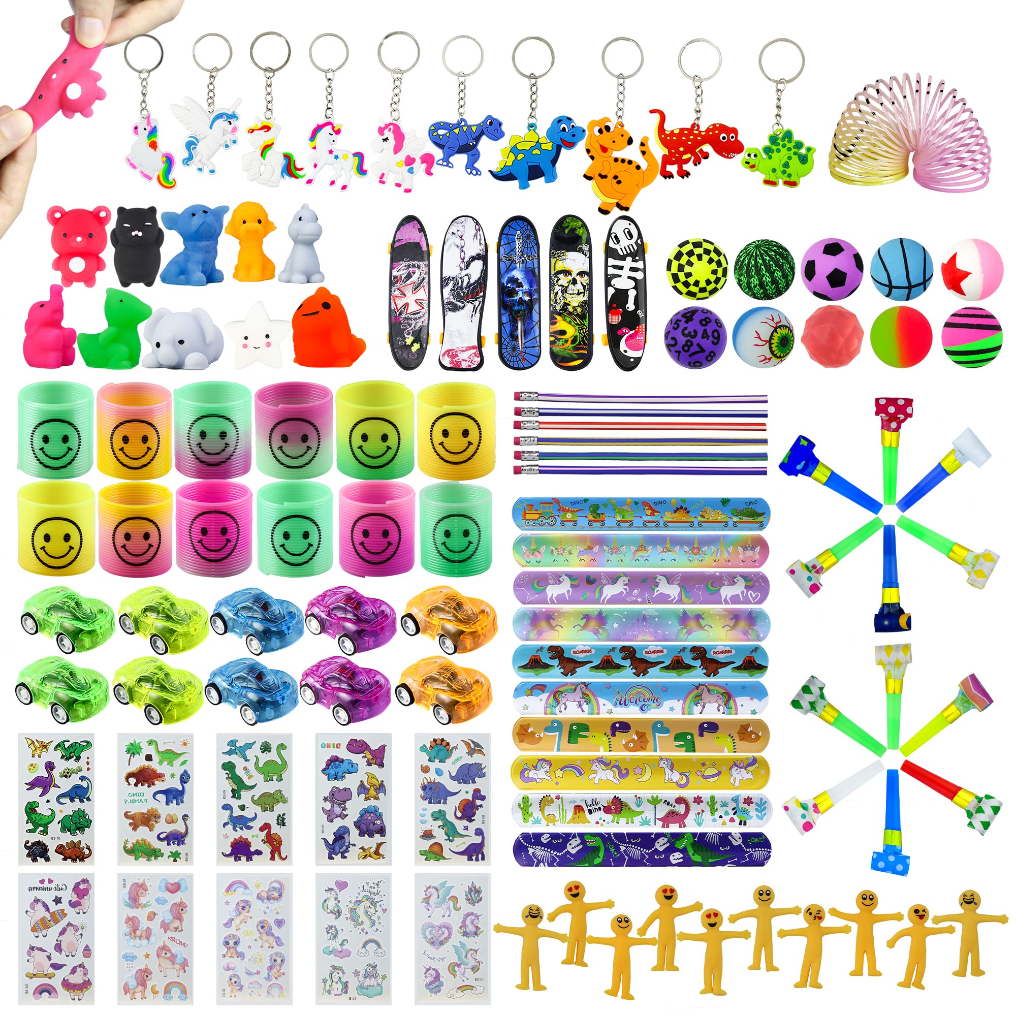 WAORZMK Kids Party Bag Fillers - 105 Pcs Assorted Small Toys for Classroom Rewards, Party Favours, Lucky Dip Prizes