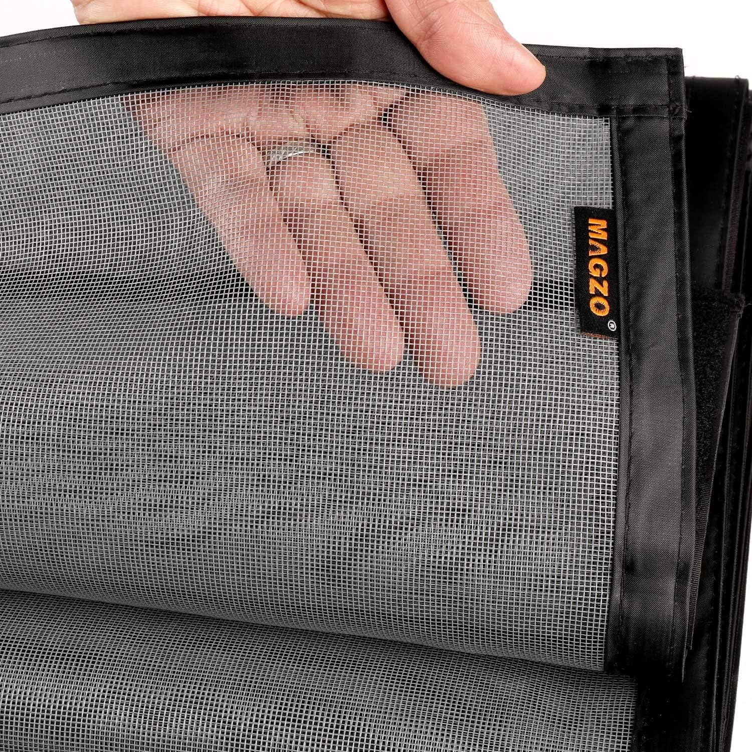 MAGZO Magnetic Screen Door 36 x 82, Reinforced Fiberglass Mesh Curtain Front Door Mesh with Full Frame Hook&Loop Fits Door Size up to 36"x82" Max-Grey - - 
