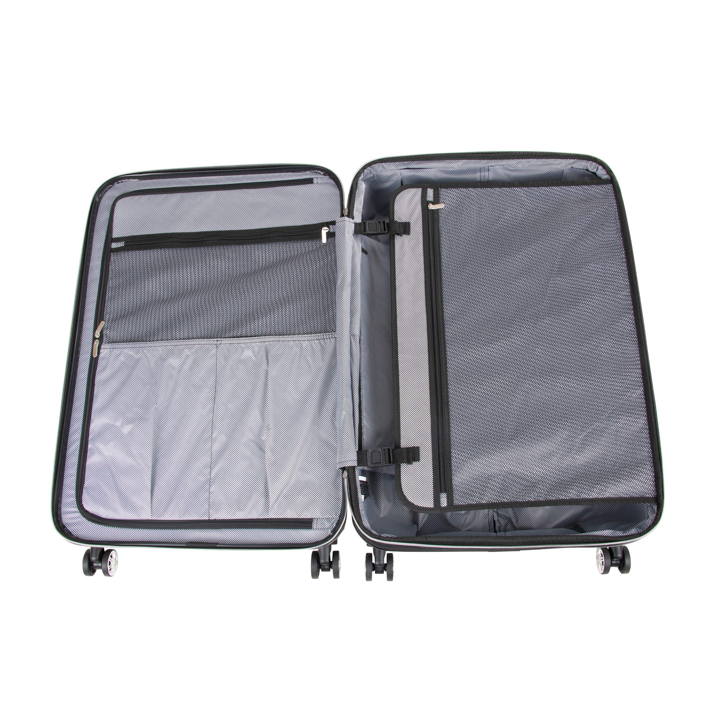 Kenneth Cole REACTION Diamond Tower Collection Lightweight Hardside Expandable 8-Wheel Spinner Travel Luggage, Rose Champagne, 3-Piece Set (20