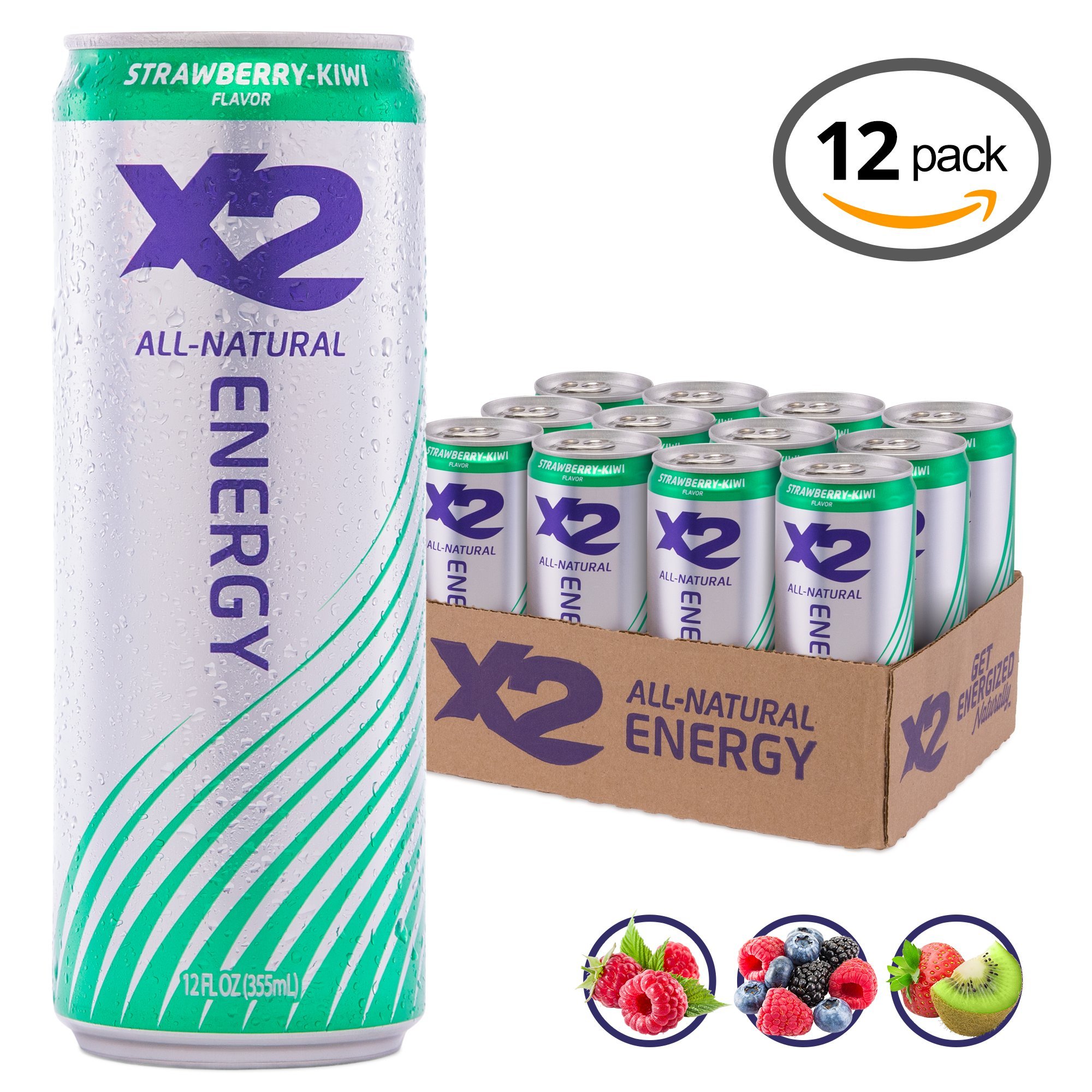 X2 All Natural Healthy Energy Drink NonCarbonated Low