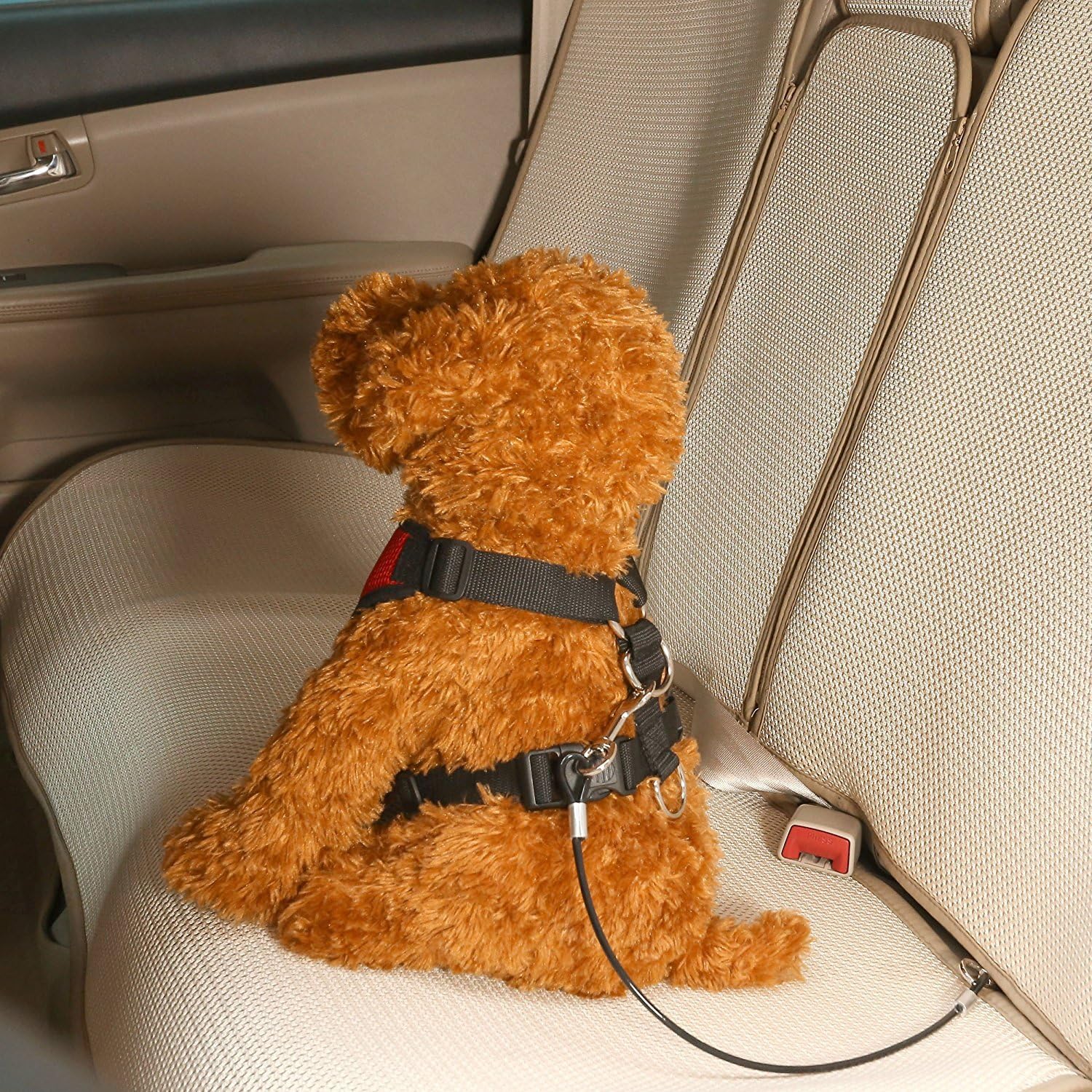 Mogoko Pet Dog Car Seat Belt Restraint, Coated Stainless Steel Chew Proof Dog Vehicle Safety Tether Cable - Image 4