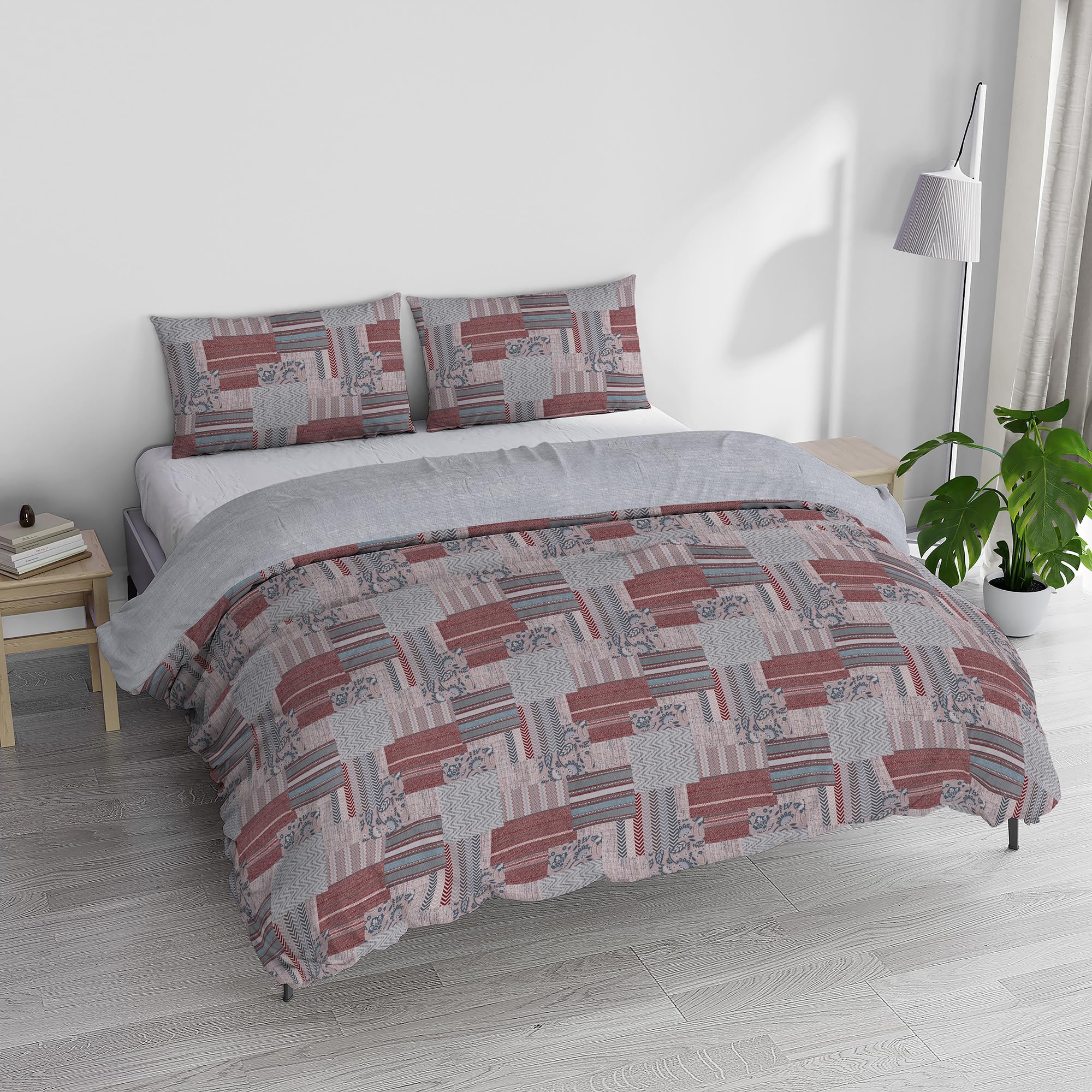 Italian Bed Linen Athena Duvet Cover Set, 100% Cotton, LUCY Red, Double — image 1