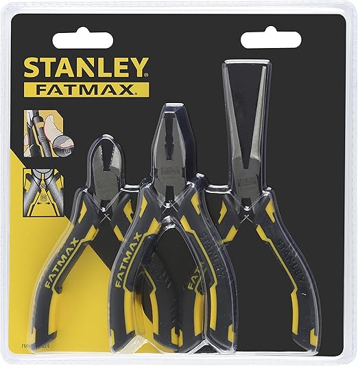 Stanley Fmht0 80524 Mini Pinces Gamme Fatmax Design Compact Ressort De Rappel Coupe Et Serre Poignee Bi Matiere Acier Trempe 3 Pieces Amazon Fr Bricolage