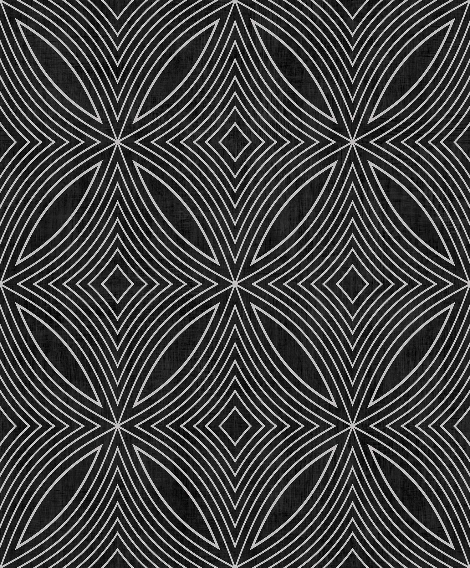 Galerie G67732 Special FX Kaleidoscope Design Wallpaper, Black/ Silver, 10m x 53cm