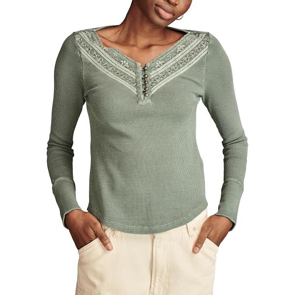 Lucky Brand Felpa Classica Donna Con Logo Tonal Appliqué – Comoda E Morbida