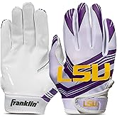 Franklin Sports Youth NCAA Football Receiver Gloves - Receiver Gloves for Kids - NCAA Team Logos and Silicone Palm - Youth Pair - Great for Games & Costumes