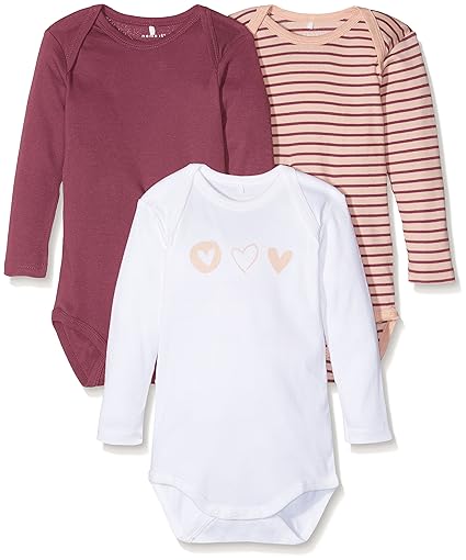 NAME IT Baby-Mädchen Body, 3er Pack