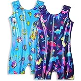 Snowheart Girls Gymnastics Leotards with Shorts Size 7-8 Years Old Two Pieces Shiny Cartoon Unitards