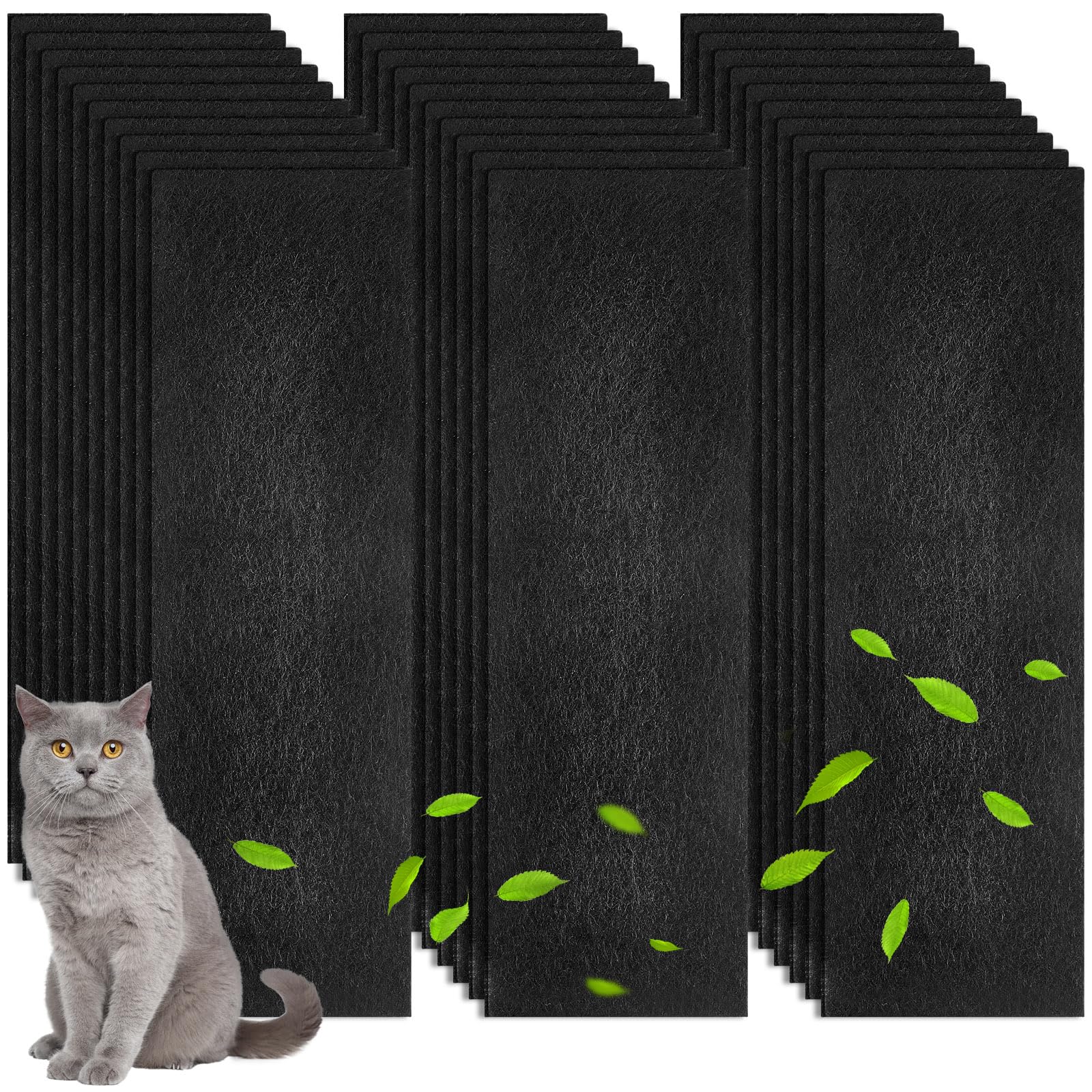 Photo 1 of Frienda 30 Pcs Carbon Filter Compatible with Litter-Robot 3 Replacement Filters Activated Charcoal Cat Litter Box for Keeping Home Fresh Absorb Odors and Control Damp, 10.04 x 3.54 x 0.63 inch