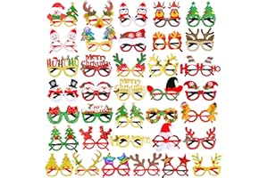 Max Fun 36Pcs Christmas Glasses Glitter Holiday Glasses Frames Christmas Eyeglasses Party Decorations for Christmas Party Favors Holiday Favors (One Size Fits All)