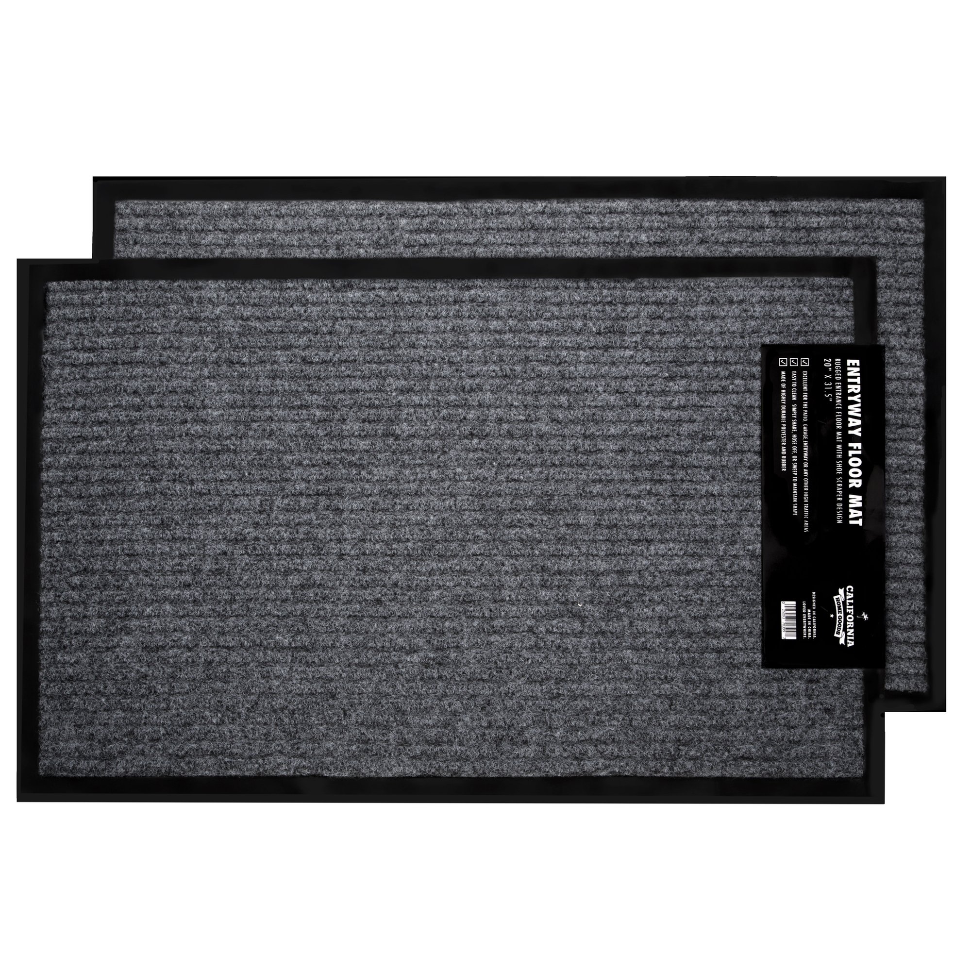 2Pack Indoor Outdoor Floor Mats for Entryway, 17" x 29.5" Outdoor