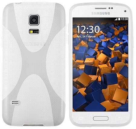 mumbi X-TPU Schutzhülle Samsung Galaxy S5 Mini Hülle transparent weiss