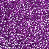 Ornaland 1480Pcs Letter Beads for Jewelry Making Bulk 7x4MM Small Acrylic Round Alphabet Beads for Earrings Necklaces Bracelets DIY Supplies(Purple)