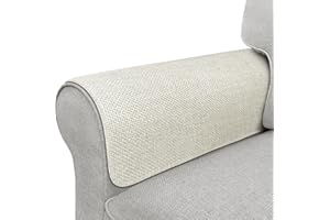 LOVOGEMY Couch Arm Covers, Waterproof Armrest Cover for Sofa, Armchair, Loveseat, Non-Slip Recliner Arm Cover, Sofa Arm Covers, Headrest Covers, Arm Chair Covers Set of 2 (Cream White, 24"×20")