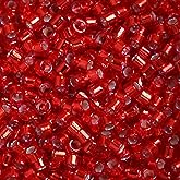 Miyuki Delica Seed Beads 11/0 Silver Lined Red DB602 7.2 Grams