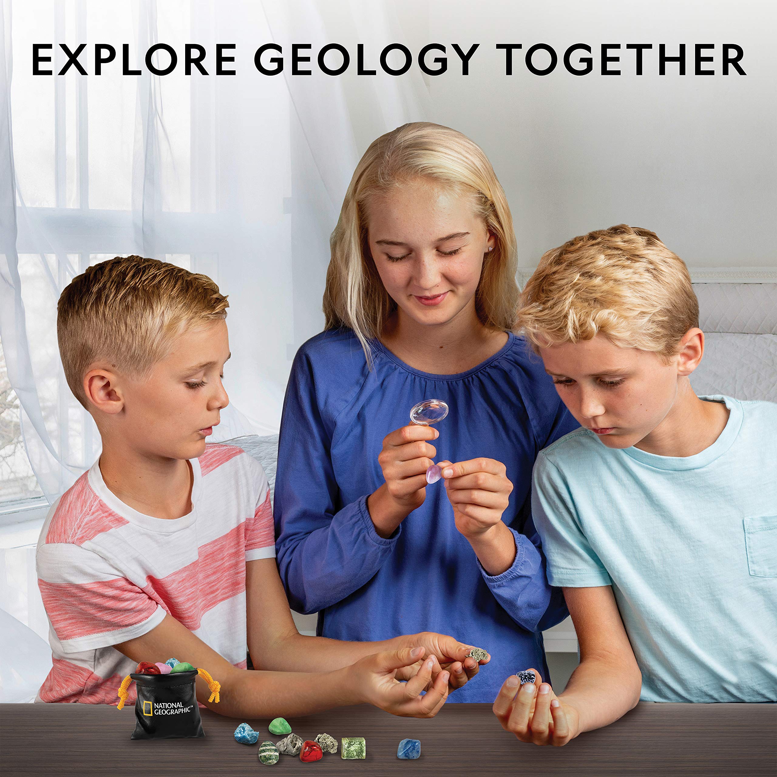 National Geographic Rocks & Mineral Collection - Rock Collection Box for Kids with 15 Gemstones and Crystals, Geology for Kids, Crystal Collection, Science Kit, Rock Gift (Amazon Exclusive)