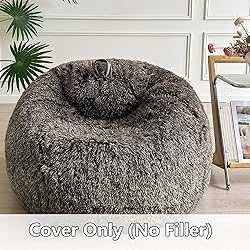 LIFEREVO Fluffy Bean Bag Chair Cover