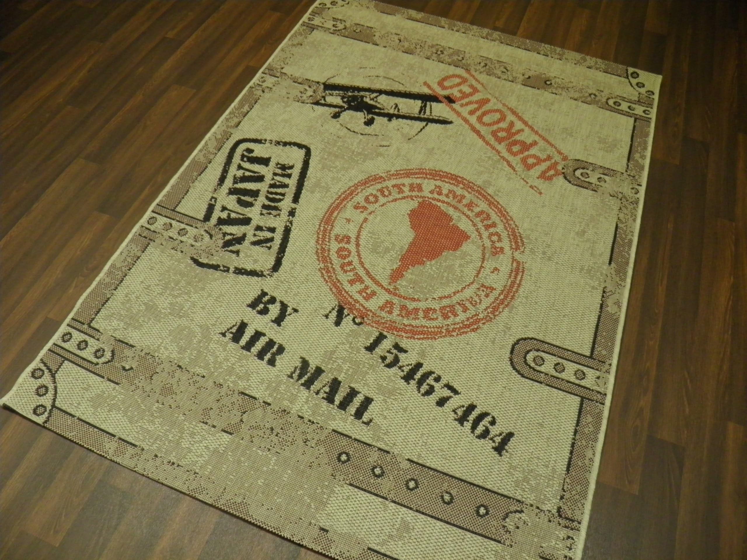 Cargo Airmail Flatweave Novalty Retro Rugs Hard Wearing 120x170 Approx 6x4 Top Quality Rugs