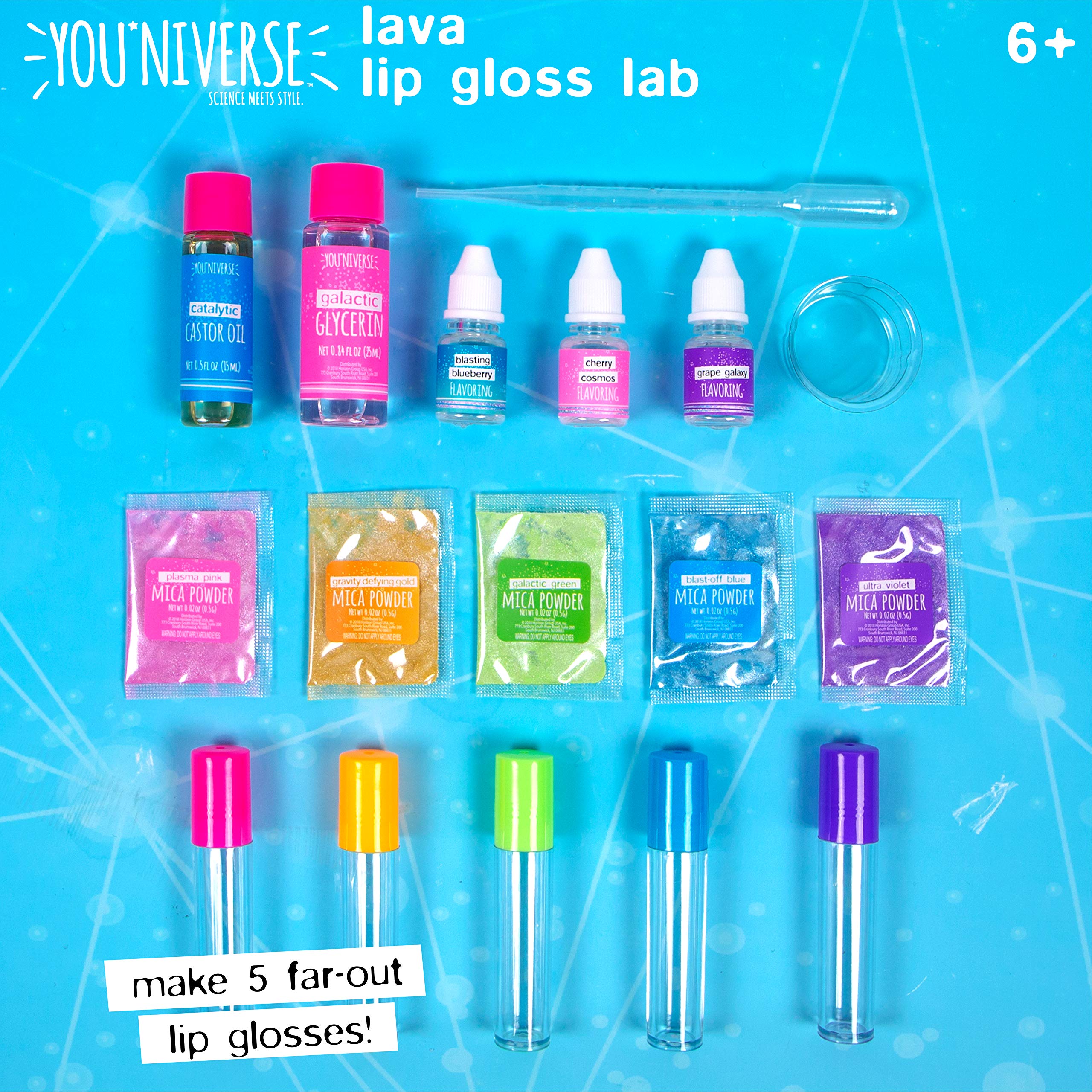 Youniverse Lava Lip Gloss Lab by Horizon Group USA, Girl STEM Craft Kit