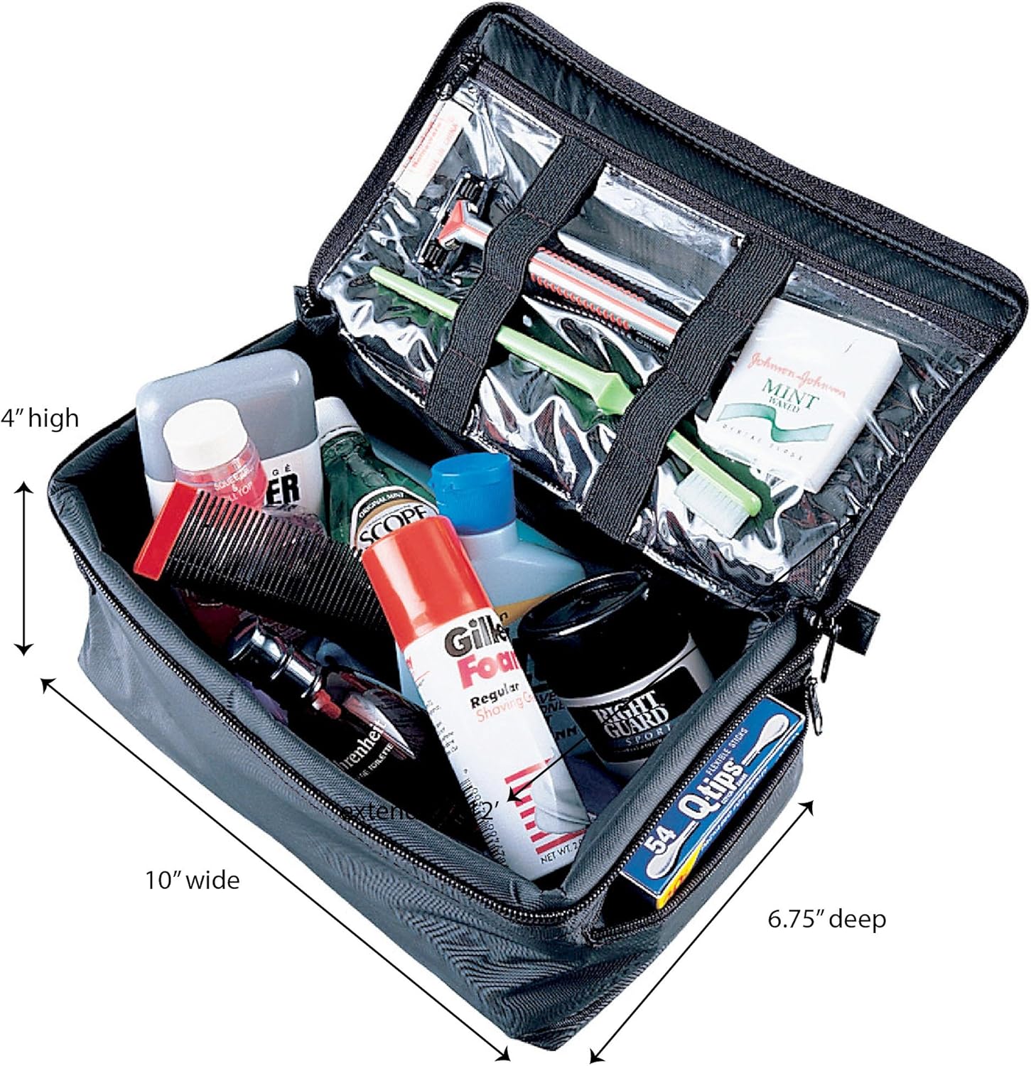 Household Essentials 6706 Grooming Toiletry Travel Bag Organizer for Men and Women, Black, Pack of 1: Home & Kitchen