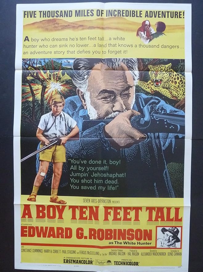 A BOY TEN FEET TALL Movie Poster 1965 Edward G. Robinson, Fergus