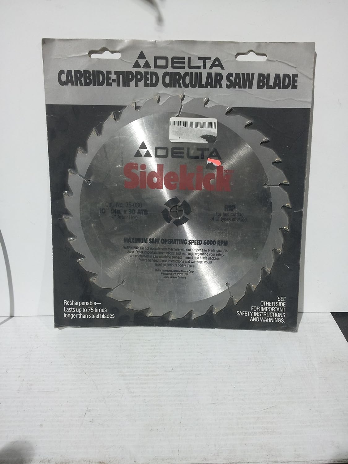 DELTA 35030 Sidekick 10Inch 30 Tooth ATB Ripping Saw Blade with 5/8
