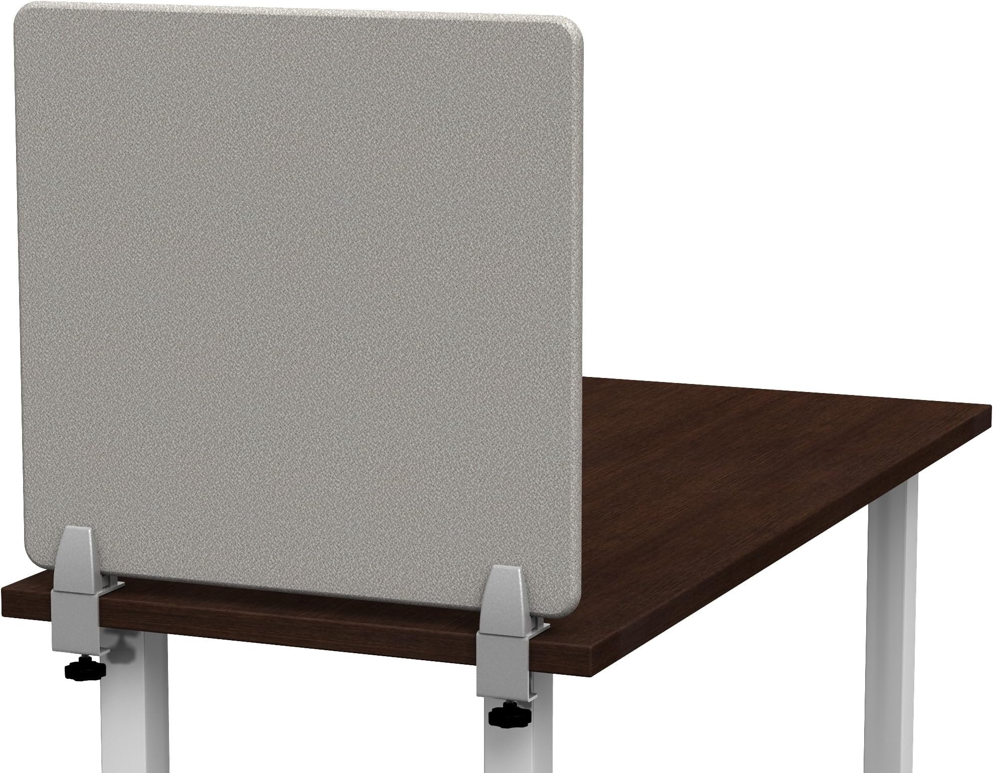 Merge Works Clamp on 23 x 22 Acoustic Desktop Privacy Panel in Gray, Tackable Desk Divider