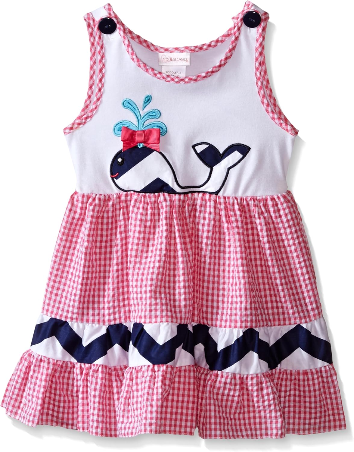 pink and white seersucker dress